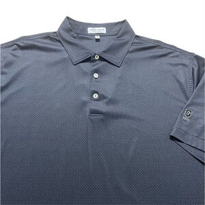 Peter Millar Polo Shirt Mens XL Gray Summer Comfort Terrace Park Golf Geometric